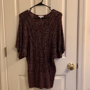Purple short sleeve sweater
